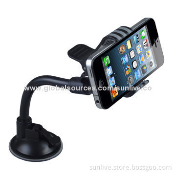 360 degree rotation Clip phone holder long tube car mount for iphone cellphone